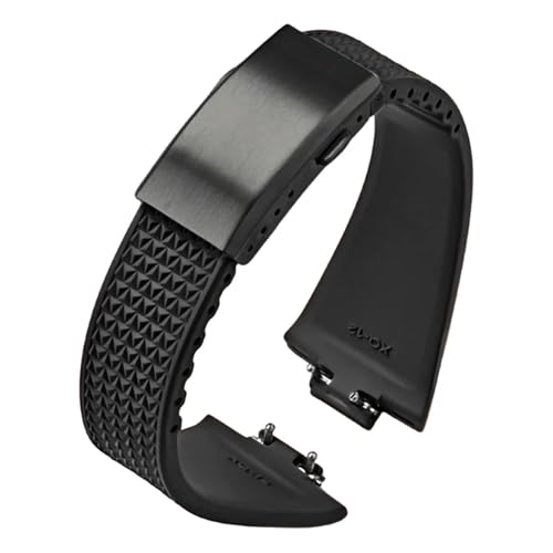 Quirxio Fluorkautschukarmband für Tissot PRX Series Super Player 35 mm 40 mm Damen Herren FKM Schnellverschluss-Uhrenarmband mit Faltschließe 11 mm 12 mm(Black02,11mm) von Quirxio