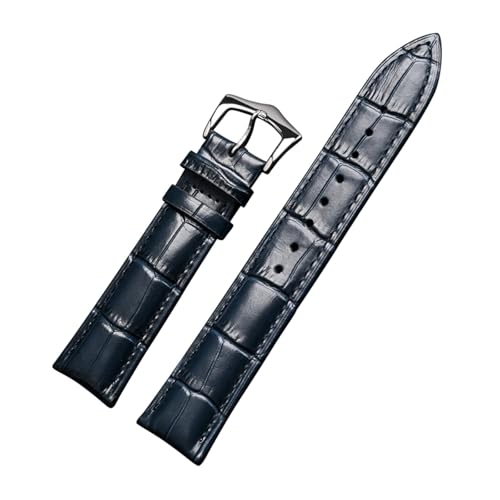 Quirxio Lederband 12/13/14/15/16/17/18/19/20/21/22/23/24/26mm Uhrenarmband Männer Frauen Kalbsleder Stahl Dornschließe Handgelenk Armband Uhrenarmbänder(Royal blue,22mm) von Quirxio