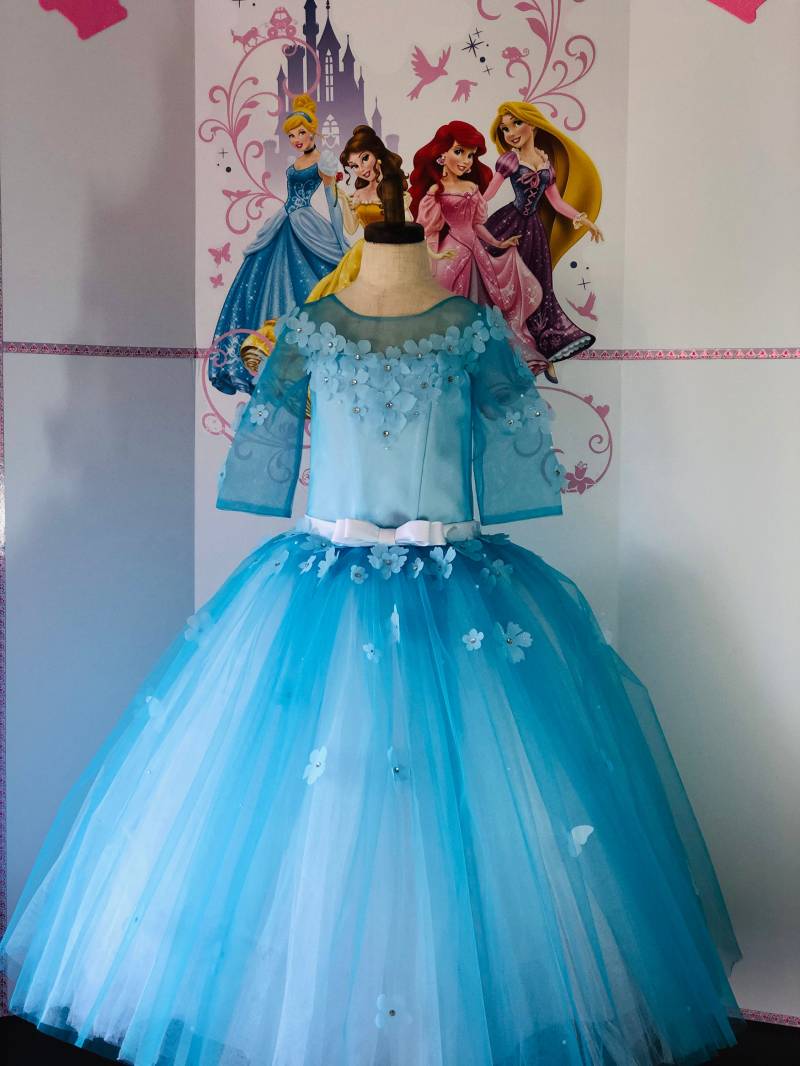 Hellblaues Aqua Kleid Festzug Abschlussball Formale Kleidung Mädchen Ballkleid Party Geburtstag Hochzeit Mädchenkleid Festzug-Outfit Türkises von QuiteTheDress