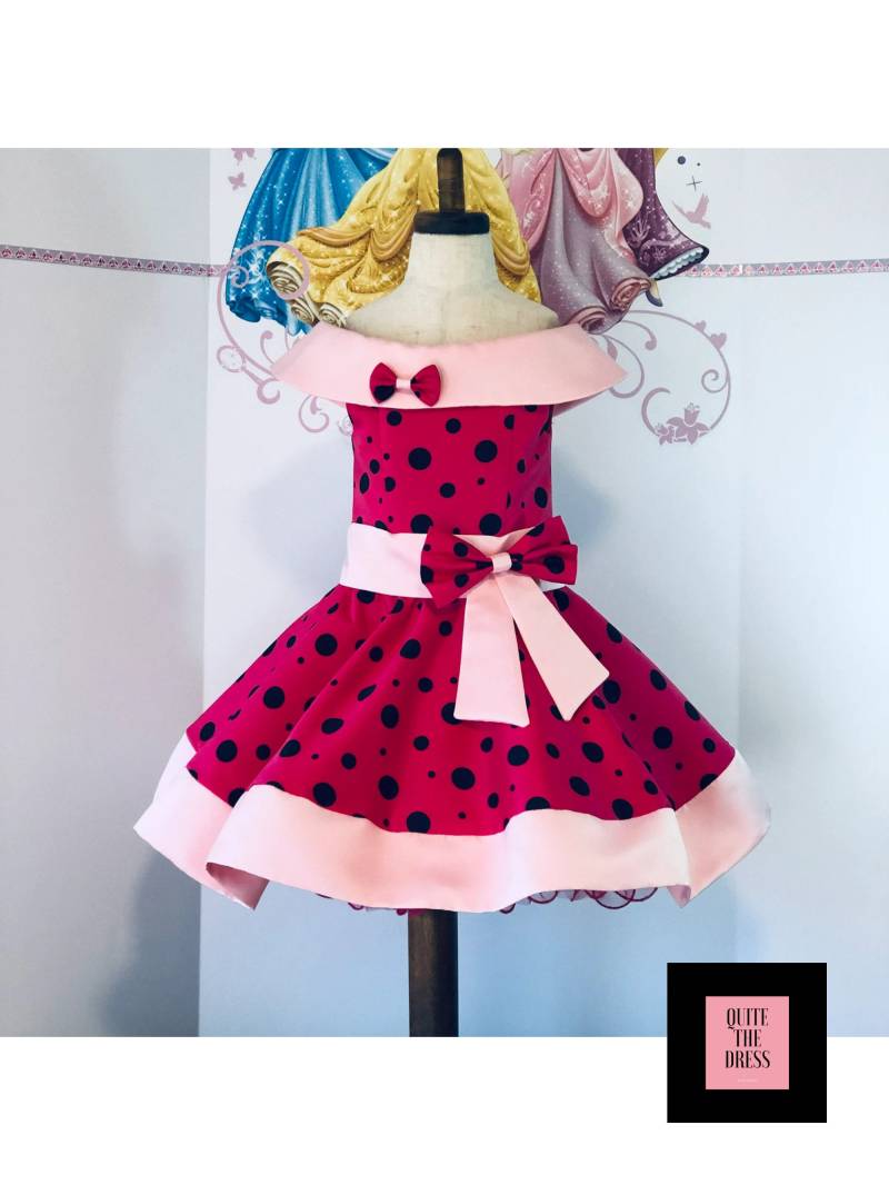 Pink Schwarz Erbse Ostern Mädchen Kleid Polka Dot Party Geburtstag Urlaub Hochzeit Festzug Vorstellungsgespräch Cocktail Fun Mode von QuiteTheDress