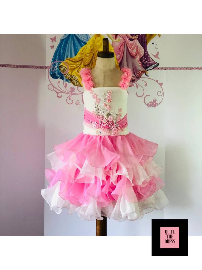 Rosa Elfenbein Cocktail Blume Ostern Mädchen Kleid Party Geburtstag Urlaub Hochzeit Festzug Outfit Spaß Mode Weißes von QuiteTheDress