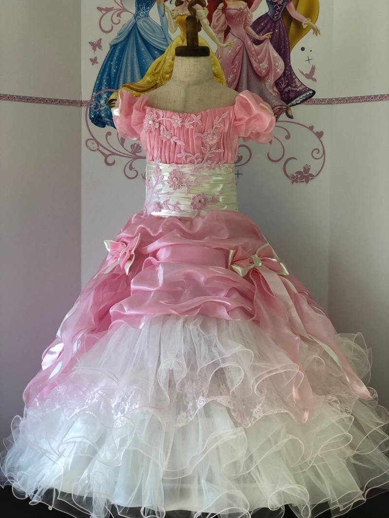 Rosa Weiß Festzug Abschlussball Mädchenkleid Mädchen Ballkleid Party Geburtstag Urlaub Hochzeit Outfit Benutzerdefinierte Hellrosa von QuiteTheDress