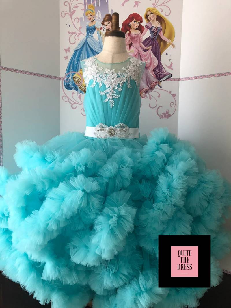 Türkis Blau Aqua Kleid Festzug Abendkleid Mädchen Ballkleid Party Geburtstag Mädchenkleid Flauschige Outfit Fun Mode von QuiteTheDress