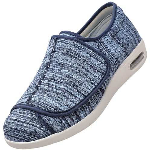 Geschwollene Verstellbare Schuhe,Damen und Herren Therapeutische Diabetiker Schuhe Breiten für Geschwollene, Breite und Diabetische Füße,Light Blue,46 von Quiteyan