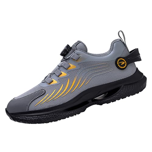 Leicht Stahlkappenschuhe Unisex,Cushion Safety Toe Athletischer Arbeitsschuh für Industrie und BAU,Grey▂46 von Quiteyan