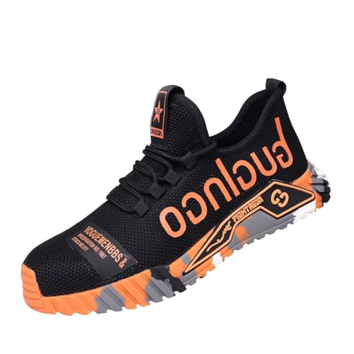 Quiteyan Arbeitsschuhe Herren Sicherheitsschuhe,Herren Arbeitssicherheit Outdoor-Schutzschuhe Industrie- und Baustiefel,orange▁37 von Quiteyan