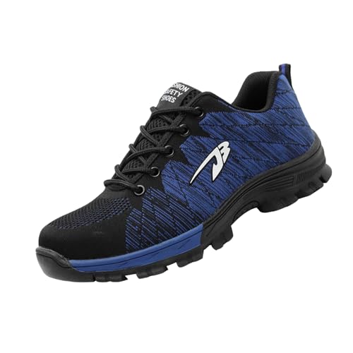 Quiteyan Arbeitsschuhe Herren Sicherheitsschuhe,Herren Damen Arbeitsschuhe Leicht Sportlich Atmungsaktiv Schutzschuhe Stahlkappe Sneaker,Blue▁42 von Quiteyan