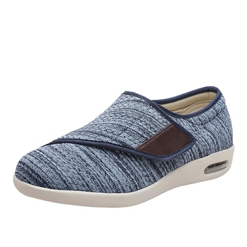 Quiteyan Einstellbarer Klettverschluss Comfy Pantoffeln,Arthritis Ödem Einstellbare Bequeme Hausschuhe Geschlossene Zehen.,Light Blue,39 von Quiteyan