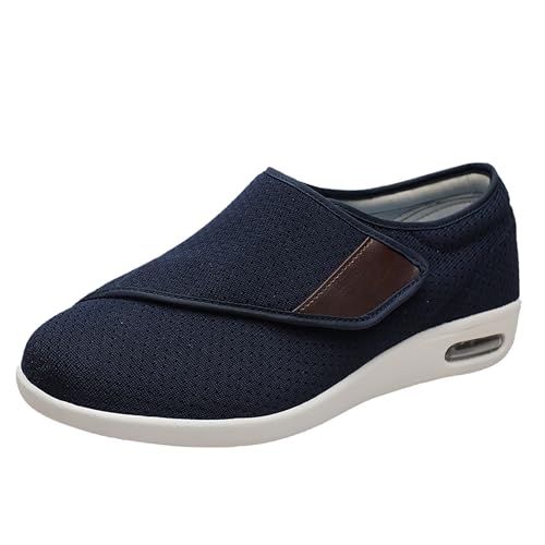 Quiteyan Geschwollener Schuh mit Arthritis-Ödem,Arthritis Ödem Verstellbarer Verschluss Memory Foam House Schuhe Offene Spitze Extra Weit,Blue,43 von Quiteyan