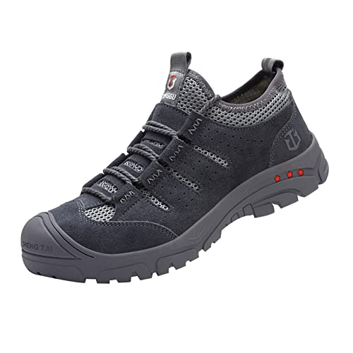 Quiteyan Herren Damen Laufschuhe Sportschuhe Damen Arbeitsschuhe,Schweiß Absorbierende Weiches Bequem Und Atmungsaktives,Herren Damen Sportliche Atmungsaktive Stahlkappenschuhe,Grey▁40 von Quiteyan