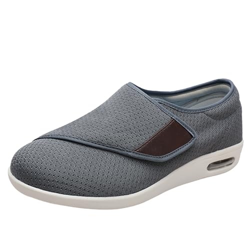 Quiteyan Männer Diabetische Ödeme-Schuhe,Herren Memory Foam Hausschuhe Bequemes warmes Plüschfleece Arthritis Ödem geschwollenes Haus,Grey,36 von Quiteyan