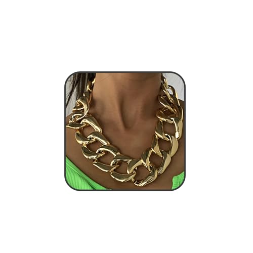 Quizzhe Gothic Kunststoff Halsketten für Frauen Statement Großes Halsband Chunky Choker Boho Chunky Gold Halskette Hip Hop Punk Statement Schwere Halskette Zubehör Cuban Link Chain Halskette Quizzhe Gothic Kunststoff Halsketten für Frauen Statement Großes Halsband Chunky Choker Boho Chunky Gold Halskette Hip Hop Punk Statement Schwere Halskette Zubehör Cuban Link Chain Halskette von Quizzhe