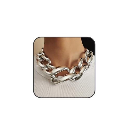 Quizzhe Gothic Kunststoff Halsketten für Frauen Statement Knebelstange Verschluss Halsketten Boho Chunky Gold Halskette Hip Hop Punk Statement Schwere Halskette Zubehör Cuban Link Chain Halskette Quizzhe Gothic Kunststoff Halsketten für Frauen Statement Knebelstange Verschluss Halsketten Boho Chunky Gold Halskette Hip Hop Punk Statement Schwere Halskette Zubehör Cuban Link Chain Halskette von Quizzhe