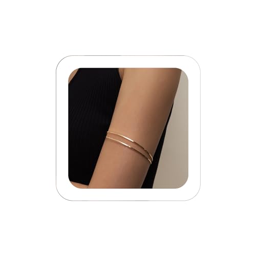 Quizzhe Minimalistische Armstulpe, geometrische Oberarmmanschette, verstellbares Armband, einfache Manschette, Armreif für Damen und Herren, Universal, Zink, Kein Edelstein Quizzhe Minimalistische Armstulpe, geometrische Oberarmmanschette, verstellbares Armband, einfache Manschette, Armreif für Damen und Herren, Universal, Zink, Kein Edelstein von Quizzhe