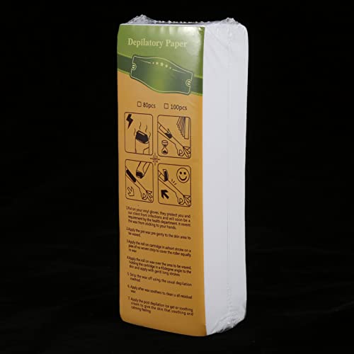 Qukaim Haarentfernungspapier 100 Blatt Bein Arm Achsel Haarentfernung Enthaarung Enthaarung Vlies-Wachsstreifen Papier, Epilierer Wachspapier für Glatte Haut, 21 x 7 cm von Qukaim