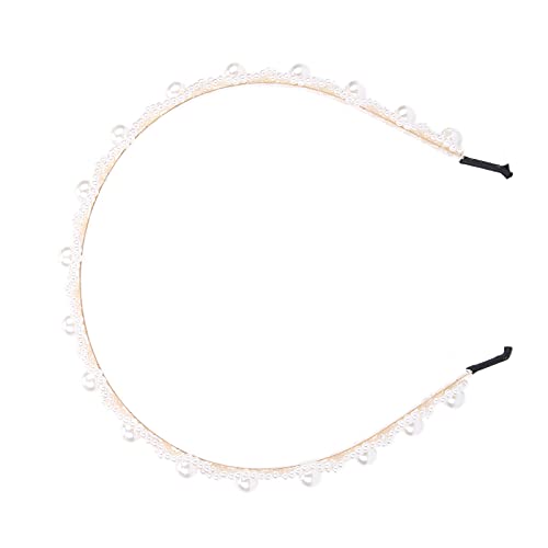 Qukaim Kopfbedeckung Stirnband Kunstperlen Mode Frauen Legierung Stirnband Hochzeit Party Haarschmuck Elegantes Design Leicht Verstellbar Geeignet Für Alle Haartypen von Qukaim