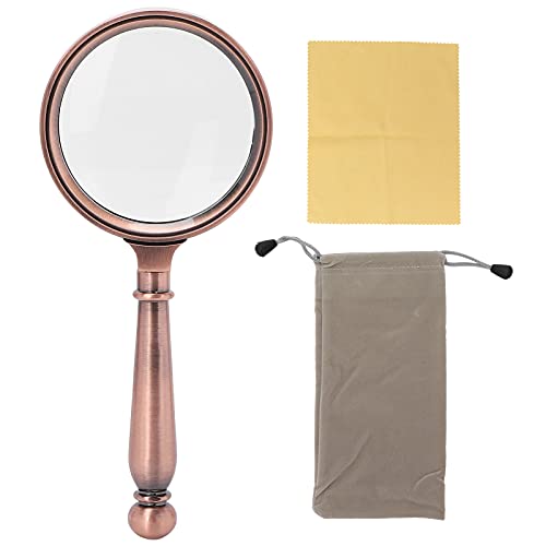 Qukaim Leselupe 5X Handlupe Lupe Zinklegierung Rahmen Metalllupe zum Lesen, 10cm Durchmesser, leicht, tragbar, ideal für Bücher und Kleingedrucktes Qukaim Leselupe 5X Handlupe Lupe Zinklegierung Rahmen Metalllupe zum Lesen, 10cm Durchmesser, leicht, tragbar, ideal für Bücher und Kleingedrucktes von Qukaim