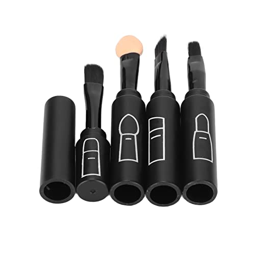 Qukaim Teleskop-Make-up-Pinsel 4 in 1 Teleskop-Make-up-Pinsel-Set, tragbare einziehbare Lippe, Augenbrauen, Lidschatten, Kosmetikpinsel, Schwarz von Qukaim