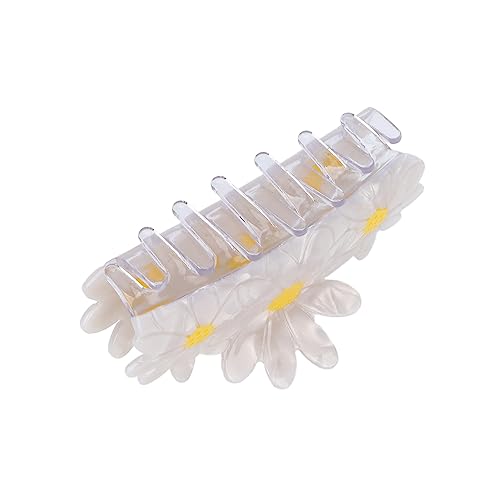 Qukaim er Haarklammer Haarklammer Haarklammer Große Weiße Gänseblümchen Haarspange Mode Styling Werkzeug Zubehör für Frauen Ideal für Alle Haartypen 10cm Lang von Qukaim