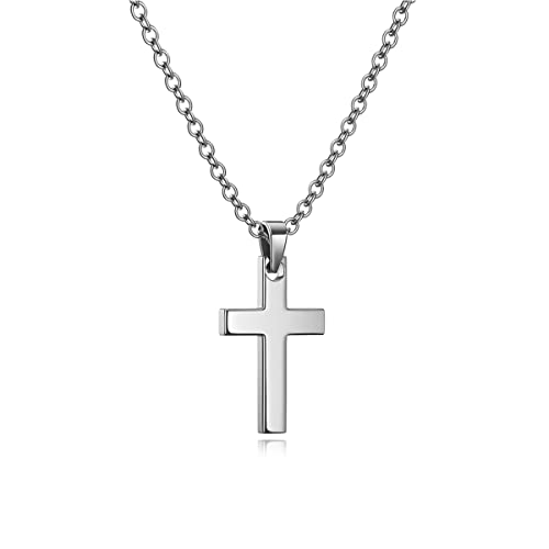 Qumfole Halskette Damen, Kreuz Kette Edelstahl Einstellbar Silber mit Anhänger 46 CM Länge für Frauen Herren Geschenk Qumfole Halskette Damen, Kreuz Kette Edelstahl Einstellbar Silber mit Anhänger 46 CM Länge für Frauen Herren Geschenk von Qumfole