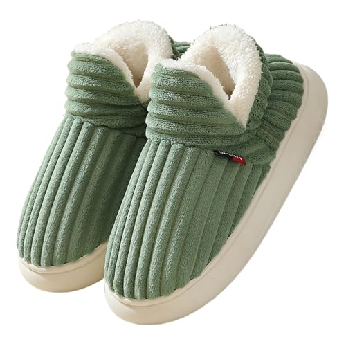 Hausschuhe für Damen,Rutschfeste Pantoffeln mit orthopädischen Sohlen - Bequeme Indoor-Outdoor-Scuff-Slides, Slip- -Winter-Fuzzy-Hausschuhe für Männer und Frauen Qumiuu von Qumiuu
