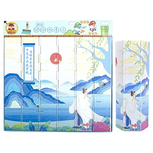 Qumiuu Bleistift-Rolltasche - Student Stationery Box Großes Federmäppchen,Ästhetisches großes Federmäppchen, Stiftebox, Stifte-Organizer, kreative Tasche, Stifteetui, Schulbedarf von Qumiuu