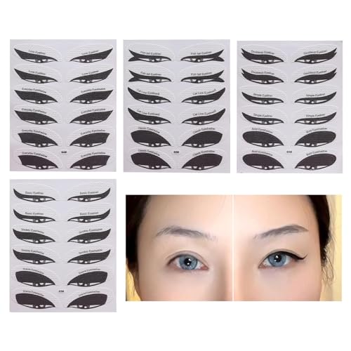 Qumiuu Lidschatten-Schablone, Augenschablonen für Make-up | Multifunktionale Augen-Make-up-Schablone,Multifunktionales Augen-Make-up-Tool für Frauen, milde Eyeliner-Anleitungsaufkleber, für Anfänger von Qumiuu
