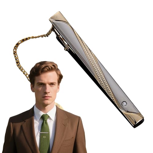 Qumiuu Tie Clip,Glänzende Schlanke Modelle | Rutschfeste Elegante Anzug Accessoires Für Vater Ehemann Freund Geschäftsessen Festliche Anlässe von Qumiuu