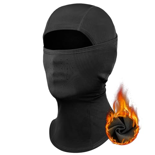 Qunature Sturmhaube Balaclava Winter Skimaske Winddichte Atmungsaktive Gesichtsmaske M/L für Outdoor-Sports Skifahren, Radfahren, Snowboarden, Motorradfahren Damen/Herren Schwarz L von Qunature