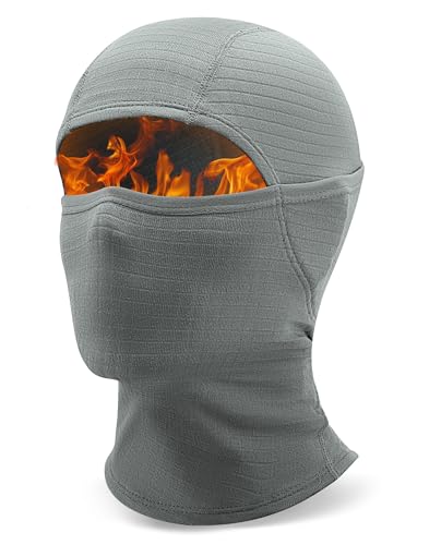 Qunature Sturmhaube Winter Skimaske Balaclava Ski Motorrad Gesichtsmaske Damen/Herren Warme Winddichte Atmungsaktive Sturmmaske für Outdoor Sports Skifahren, Snowboarden, Radfahren Grau M von Qunature