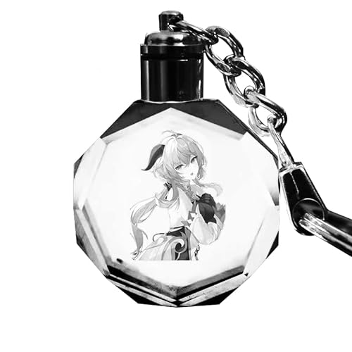 Quniao Anime Spiele Genshin Impact Schlüsselanhänger Spielfigur Ganyu Kristallglas Schlüsselanhänger Geschenk Genshin Anime Schlüsselanhänger Dekoration von Quniao