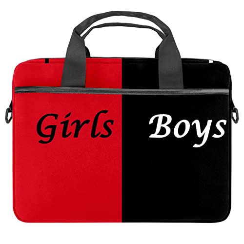 Mädchen und Jungen Rot Schwarz Laptop Schulter Messenger Bag Crossbody Aktentasche Messenger Sleeve für 13 13,3 14,5 Zoll Laptop Tablet Protect Tote Bag Case, mehrfarbig, 11x14.5x1.2in /28x36.8x3 cm von Quniao