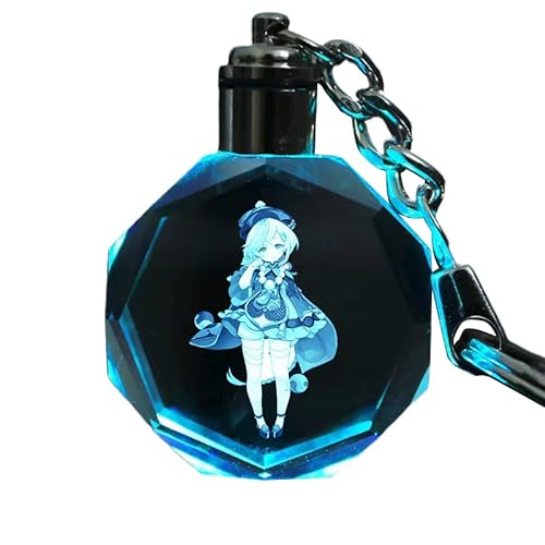 Quniao Anime Spiele Genshin Impact Schlüsselanhänger Spielcharakter Kristallglas Schlüsselanhänger Geschenk Genshin Anime Anhänger Dekoration (C-2) von Quniao