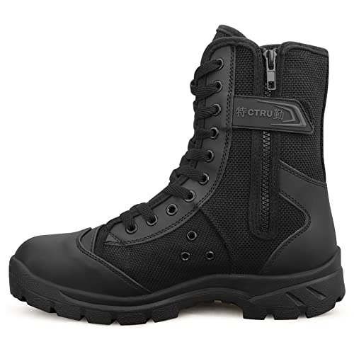 QUNLON Einsatzstiefel Herren Kampfstiefel Komfort Springerstiefel Militär Stiefel mit Reissverschluss Tactical Boots Schwarz SN307-B-45EU QUNLON Einsatzstiefel Herren Kampfstiefel Komfort Springerstiefel Militär Stiefel mit Reissverschluss Tactical Boots Schwarz SN307-B-45EU von QUNLON