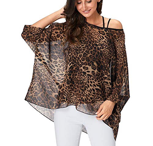 Qunsia Damen Chiffon Caftan Poncho Tunika Top Cover Up Batwing Bluse, Z-4327, Einheitsgröße von Qunsia