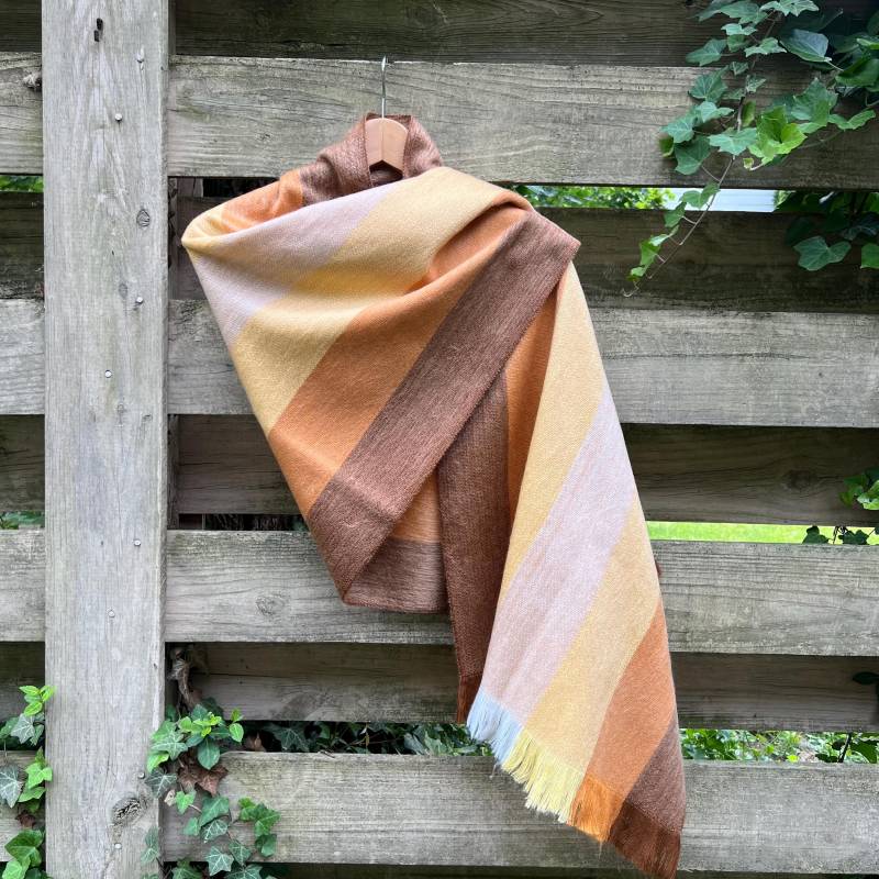 Alpaka Schal Multicolor Soft Mango-Farben Mit Einem Hauch Von Braun Und Kupfer von Qunuy
