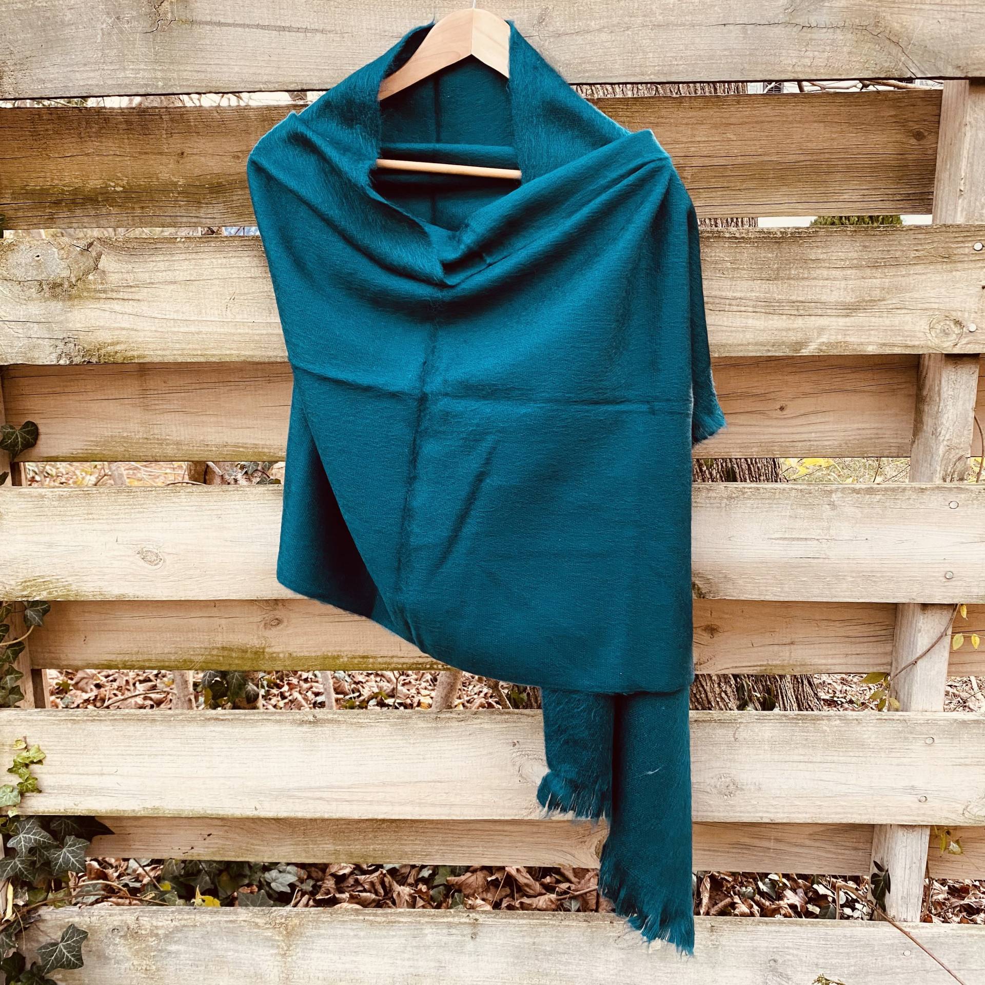 Alpaka Schal Pfau | Ultra Soft Wolle Wrap Kleinserien-Handwerkgemachter Großer Gewebter Oder Stola Mit Fransen 25 cm X 70 von Qunuy