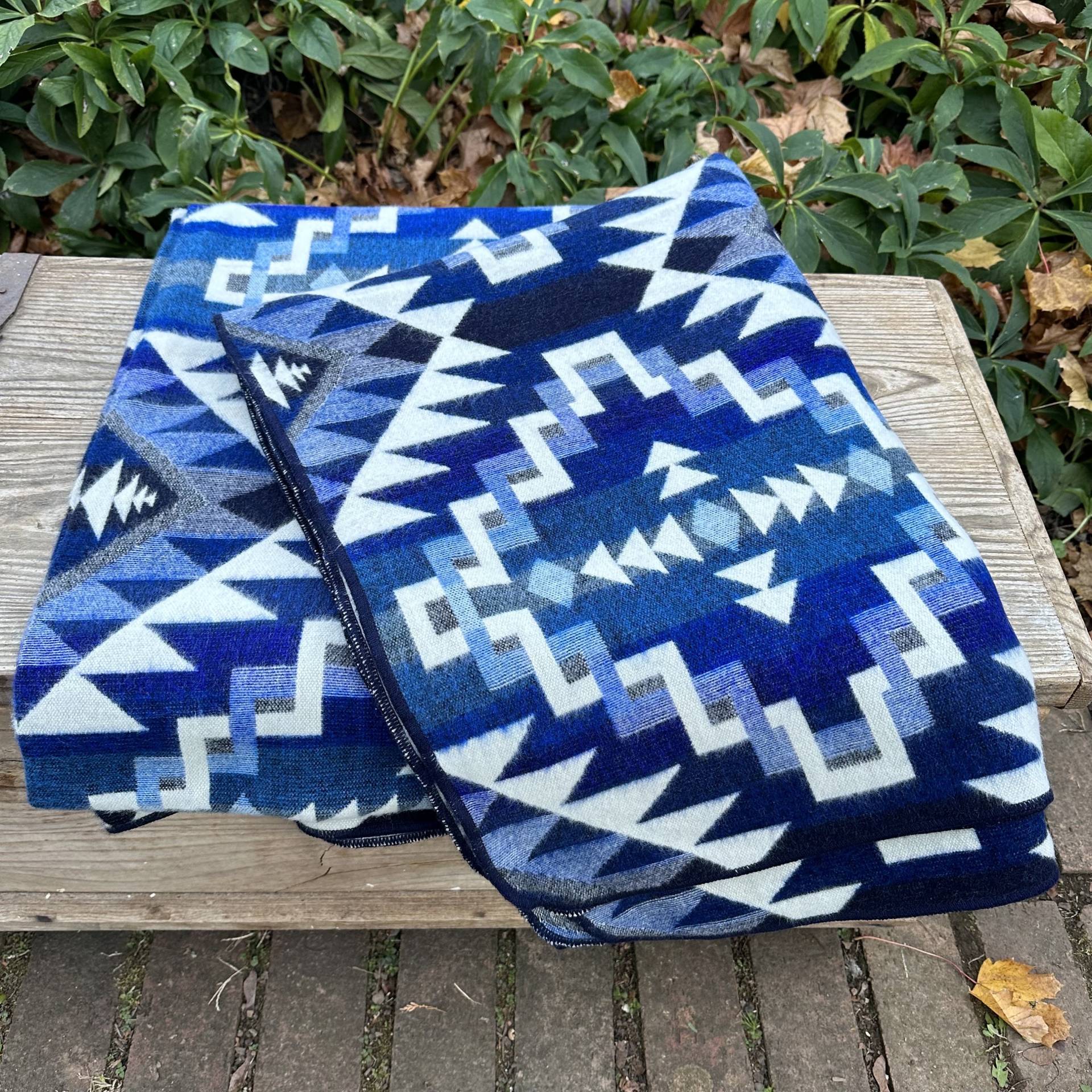 Alpaka Wolldecke Queen Size - Multicolor Einzigartiges Geschenk Weihnachten Gits Blaue Decke Kinder Alpakadecken von Qunuy