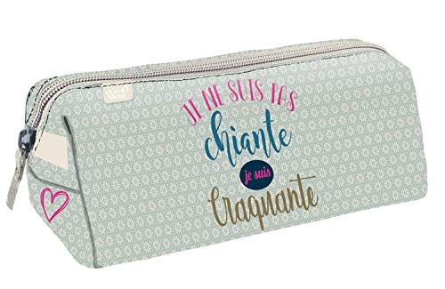 Quo Vadis Vadis Words FOURRE-Tout triangulaire 7,8x23x7,8cm Federmäppchen, 23 cm, Grau (Craquante) von QUO VADIS