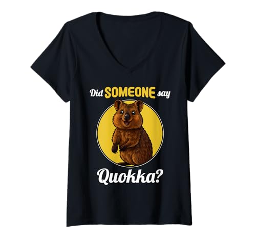 Damen Quokkas Quokka T-Shirt mit V-Ausschnitt Damen Quokkas Quokka T-Shirt mit V-Ausschnitt von Quokkas Quokka Tier Shop