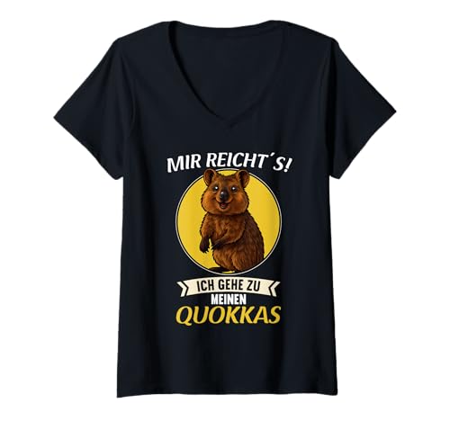 Damen Quokkas Quokka T-Shirt mit V-Ausschnitt von Quokkas Quokka Tier Shop