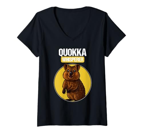 Damen Quokkas Quokka T-Shirt mit V-Ausschnitt Damen Quokkas Quokka T-Shirt mit V-Ausschnitt von Quokkas Quokka Tier Shop