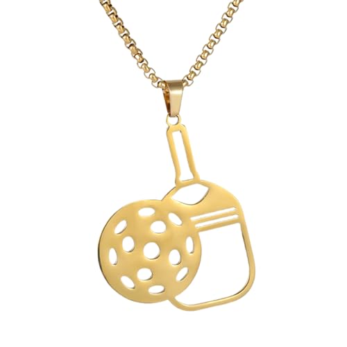 Quorvex Frauen Pickleball Schmuck - Modischer Anhänger Aus Edelstahl,Moderne Hohl Pickleball Kette Unisex Outdoor Reise Fitness Date von Quorvex