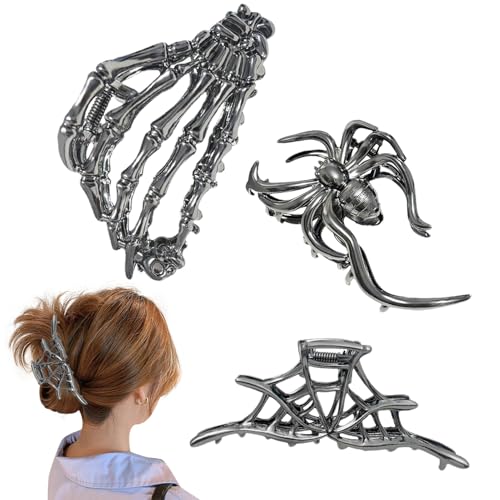 Quorvex Halloween Krallenklammern Für Dickes Haar - Fester Halt Haarklammern - 3 Stück Halloween Haarspangen Für Damen Jugendliche Unterwegs Fitness Tanzen Veranstaltungen von Quorvex
