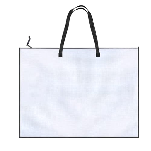 Quorvex Künstlertasche - 48 x 64 cm Poster Tragebox Mit Griff Und Reißverschluss - Klare Tragetasche Für Kunstwerk Aufbewahrung Schüler Lehrer von Quorvex