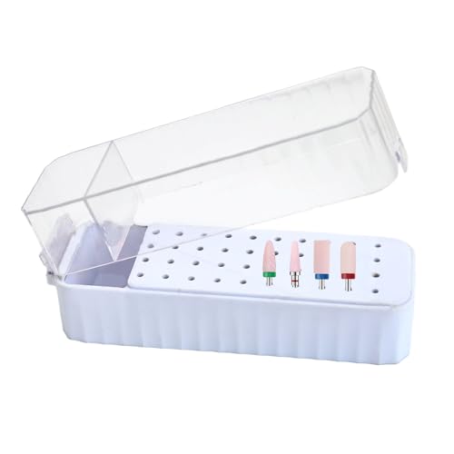 Quorvex Nagel Fräser Behälter - 40-Fach Organizer Für Nagelfräser-Bits - Mit Klarsicht Deckel Staubdicht Für Maniküre Pediküre Zuhause von Quorvex