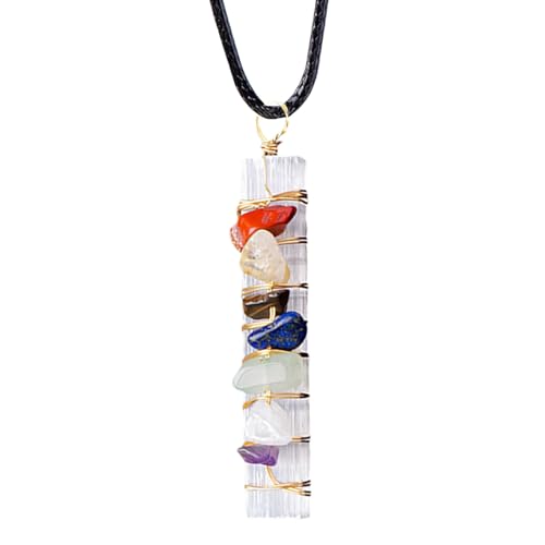 Quorvex Stein Anhänger,Farbenfroher Kristall Charme - drahtumwickelte Halskette mit natürlichen Edelsteinen handgemachtes Modeaccessoire für Männer für Yoga täglichen Gebrauch und formelle von Quorvex