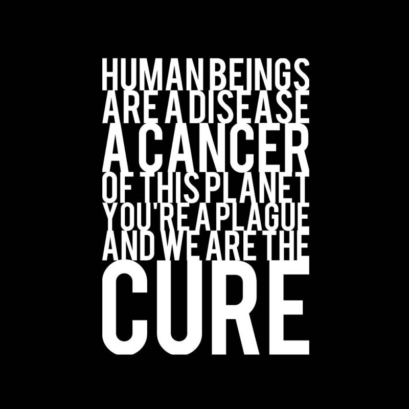 Human Beings Are A Disease Cancer Of This Planet - Schwarzes Tshirt von QuotestoLiveBy