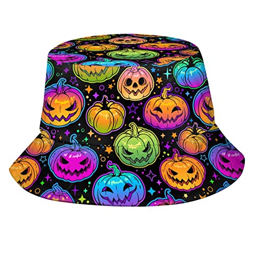 Halloween-Kürbis-Hut für Männer und Frauen, modischer Unisex-Druck, Halloween, wendbarer Fischerhut von Qurdtt