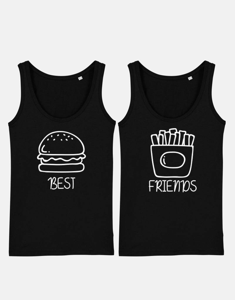 Best Friends Tank Top - Burger Und Pommes Weste Passendes Friend Set Doppelpack von QuriousShop
